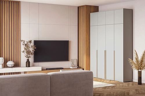 Шкаф распашной Эдинбург-4 с антресолью Кашемир - фото 1