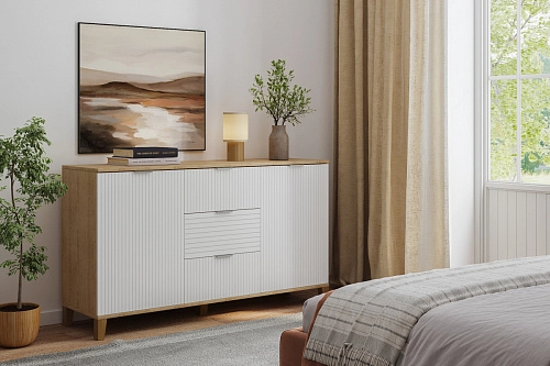 Комод Марвин 4.1 фрезеровка 8 Белый - фото 1