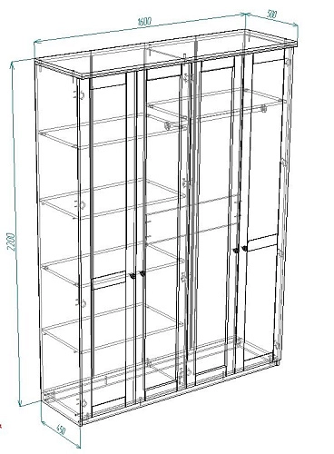 Шкаф распашной София РАХ-5 МДФ Белый - фото 3