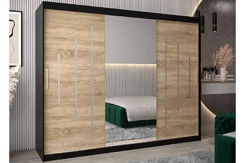 Шкаф-купе Валмиера-5 NEW Черный/Дуб Сонома - фото 1