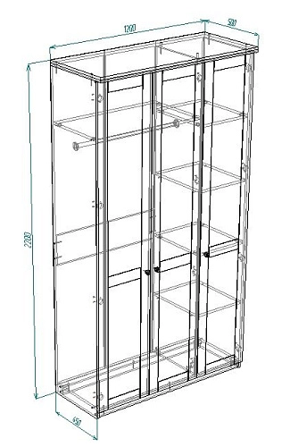 Шкаф распашной София РАХ-1 МДФ Белый - фото 3