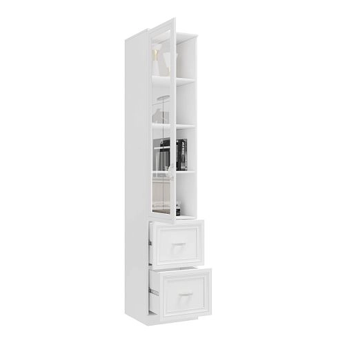 Книжный шкаф Библиограф 1.4 Рельеф Белый - фото 3