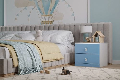 Тумба прикроватная Банни-3 Пастельно-Синий - фото 1