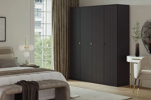 Шкаф распашной Тоди-4 Черный - фото 1