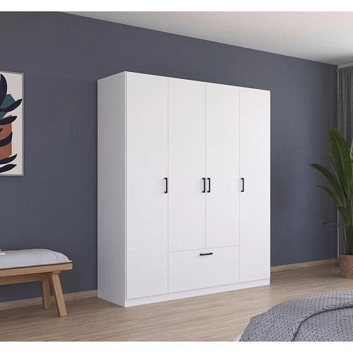 Шкаф распашной Бари-1 Белый - фото 1