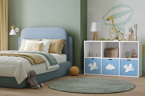 Стеллаж KIDS 12 Пастельно-Синий - фото 1