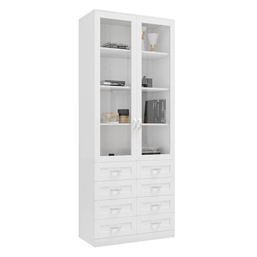 Книжный шкаф Библиограф 2.6 Квадро Белый - фото 3