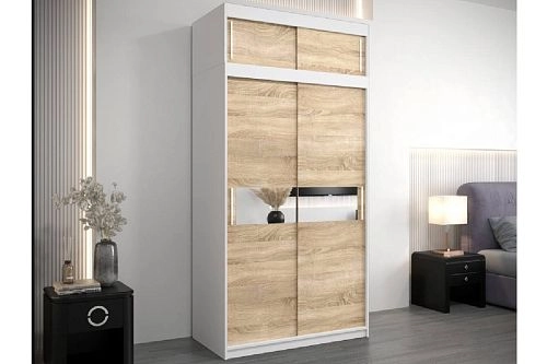 Шкаф-купе Бенито-1А Белый/Дуб Сонома - фото 1