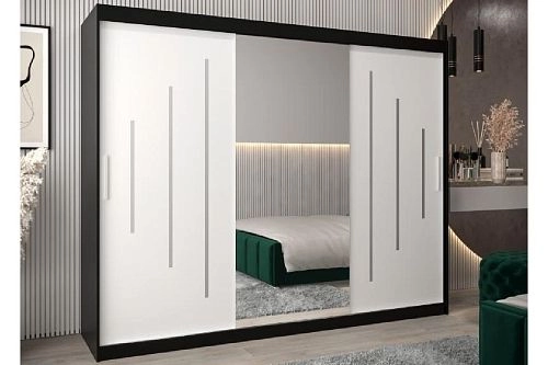 Шкаф-купе Валмиера-5 NEW Черный/Белый - фото 1