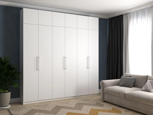 Шкаф распашной Калифорния-6 с антресолью Белый - фото 1