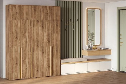 Шкаф распашной Эдинбург-5 с антресолью Дуб Кастелло коньячный - фото 1