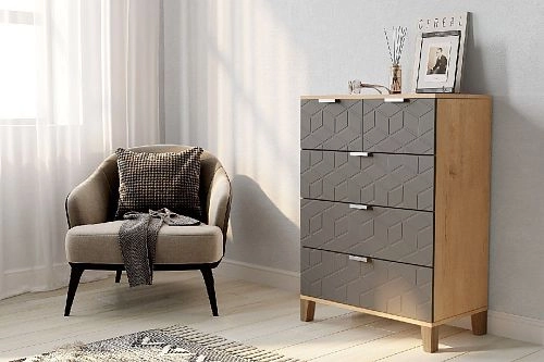 Комод Марвин Йорк 21 фрезеровка 2 Графит - фото 1