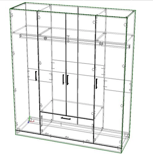 Шкаф распашной Бари-1 Белый - фото 4