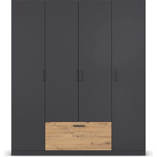 Шкаф распашной Бари-1 Черный / Дуб Бунратти - фото 3