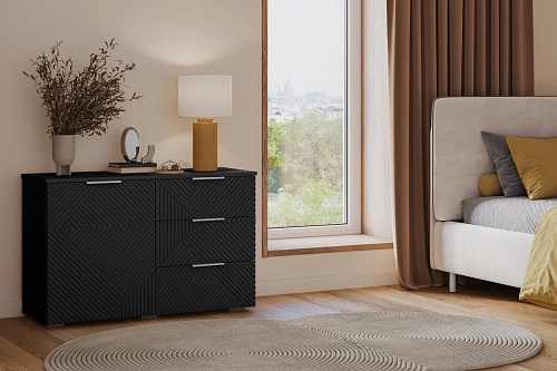 Комод Салерно NEW 3 Черный - фото 1