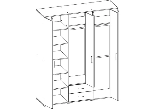 Шкаф распашной Гармошка-11 Дуб Сонома - фото 3