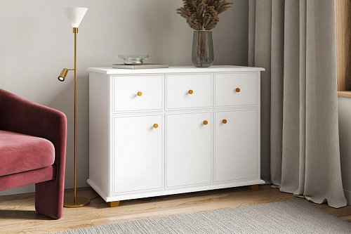Комод Луиза-3 Классик МДФ Белый - фото 1