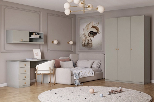 Стенка детская Банни-10 Светло-Серый - фото 1