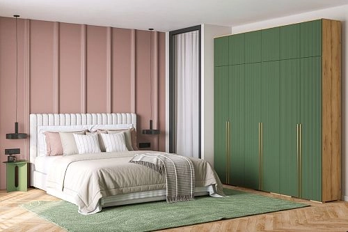 Шкаф распашной Лоренсе-6 с антресолью Шарли Green - фото 1