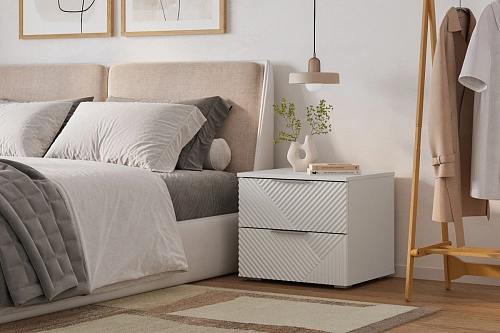 Тумба прикроватная Салерно NEW 2 Белый - фото 1