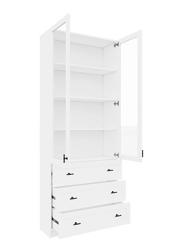 Стеллаж Билли Хелена-39 Белый/Черный - фото 5