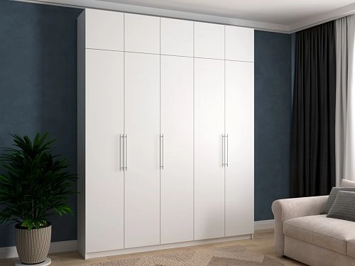 Шкаф распашной Калифорния-5 с антресолью Белый - фото 1