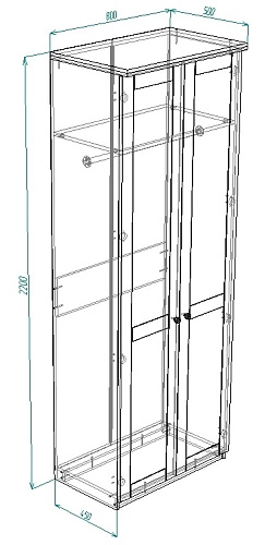 Шкаф распашной София РАХ-2 МДФ Кашемир - фото 3
