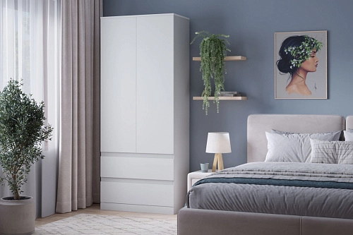 Шкаф распашной Стефани Мальм-2 Белый - фото 1