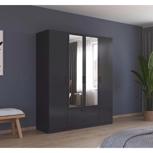 Шкаф распашной Бари-2 Черный - фото 1