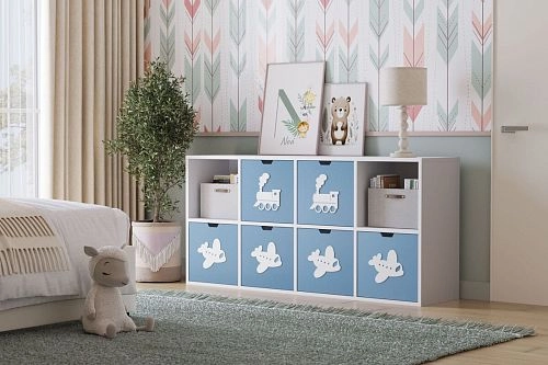 Стеллаж KIDS 4 Пастельно-Синий - фото 1