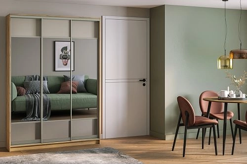 Шкаф-купе Борнео-3.6 Дуб Золотистый/Слоновая Кость - фото 1