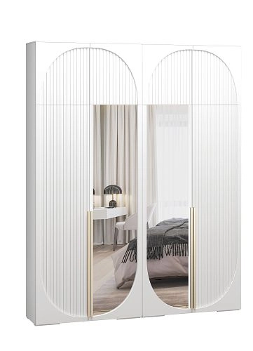 Шкаф распашной Брей-2.1 с антресолью Белый - фото 2