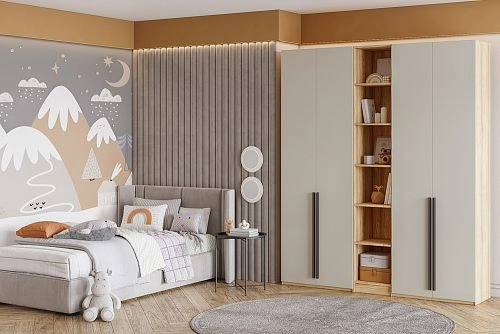 Шкаф распашной Хейсон-17 Кашемир Блэквуд Ячменный - фото 1