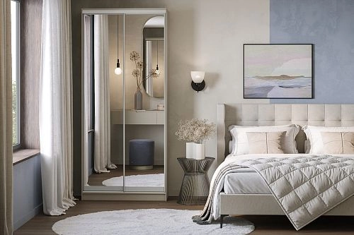 Шкаф-купе Борнео-2.5 Кашемир/Серебро - фото 1