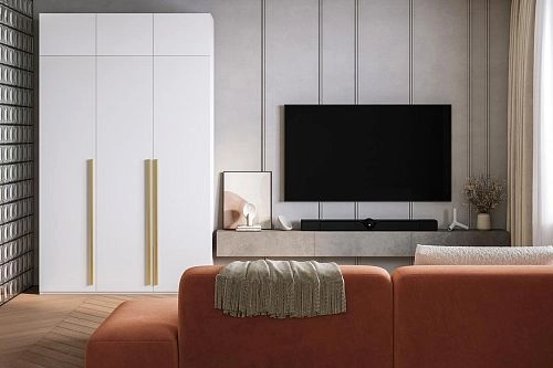 Шкаф распашной Лорена Хит-3 с антресолью Белый - фото 1