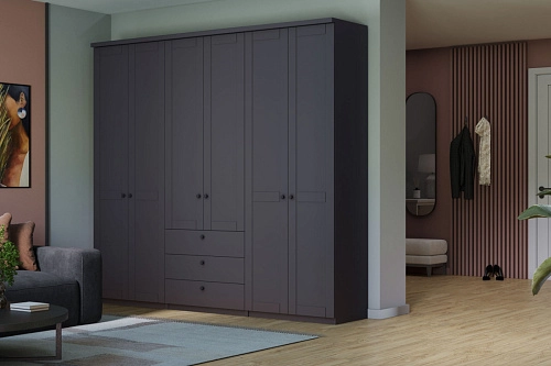 Шкаф распашной София РАХ-12 МДФ Графит - фото 1