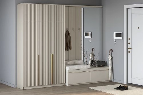 Шкаф распашной Монро-3 Кашемир с антресолью - фото 1