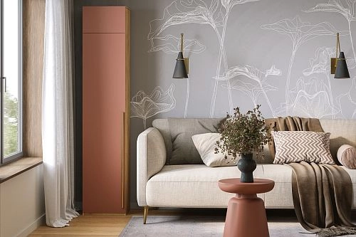 Шкаф распашной с антресолью Микос МДФ-1 Шарли терракота - фото 1