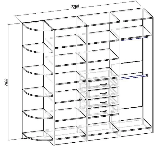 Гардеробная Alexa-12 - фото 2