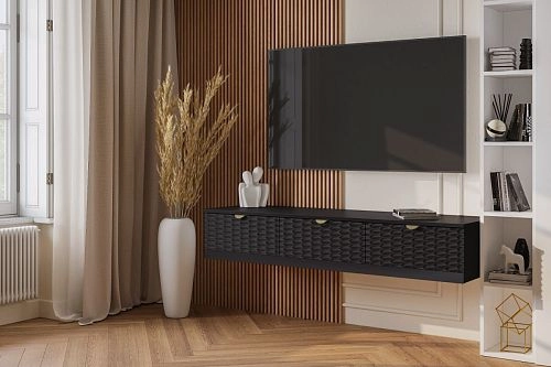 ТВ тумба подвесная Тоди-3 Черный - фото 1