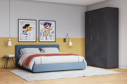 Шкаф распашной Салерно NEW 3 Графит - фото 1