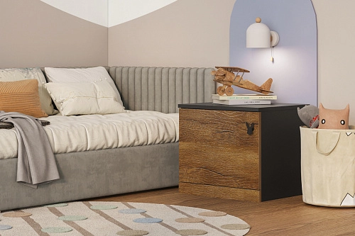 Тумба прикроватная Банни-1 Дуб Мореный - фото 1