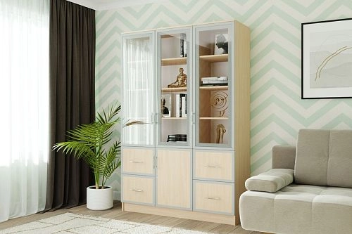 Книжный шкаф Альма-19 Дуб Молочный - фото 1