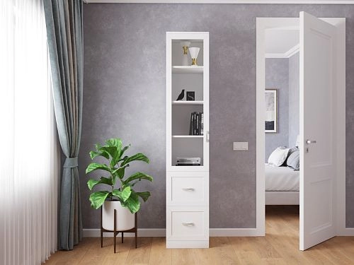 Книжный шкаф Библиограф 1.4 Квадро Белый - фото 1