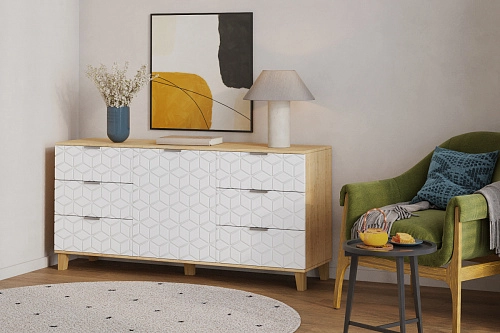 Комод Марвин 33.1 фрезеровка 2 Белый - фото 1