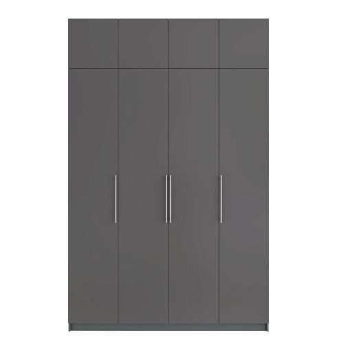 Шкаф распашной Калифорния-4 с антресолью Графит - фото 4