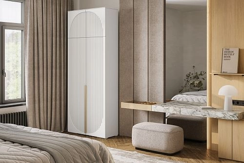 Шкаф распашной Брей-1 с антресолью Белый - фото 1