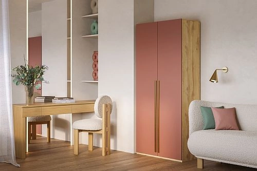 Шкаф распашной Микос МДФ-2 Шарли терракота - фото 1