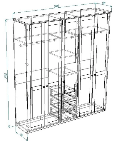 Шкаф распашной София РАХ-13 МДФ Белый - фото 3