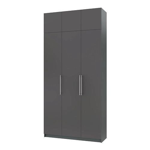 Шкаф распашной Калифорния-3 с антресолью Графит - фото 5